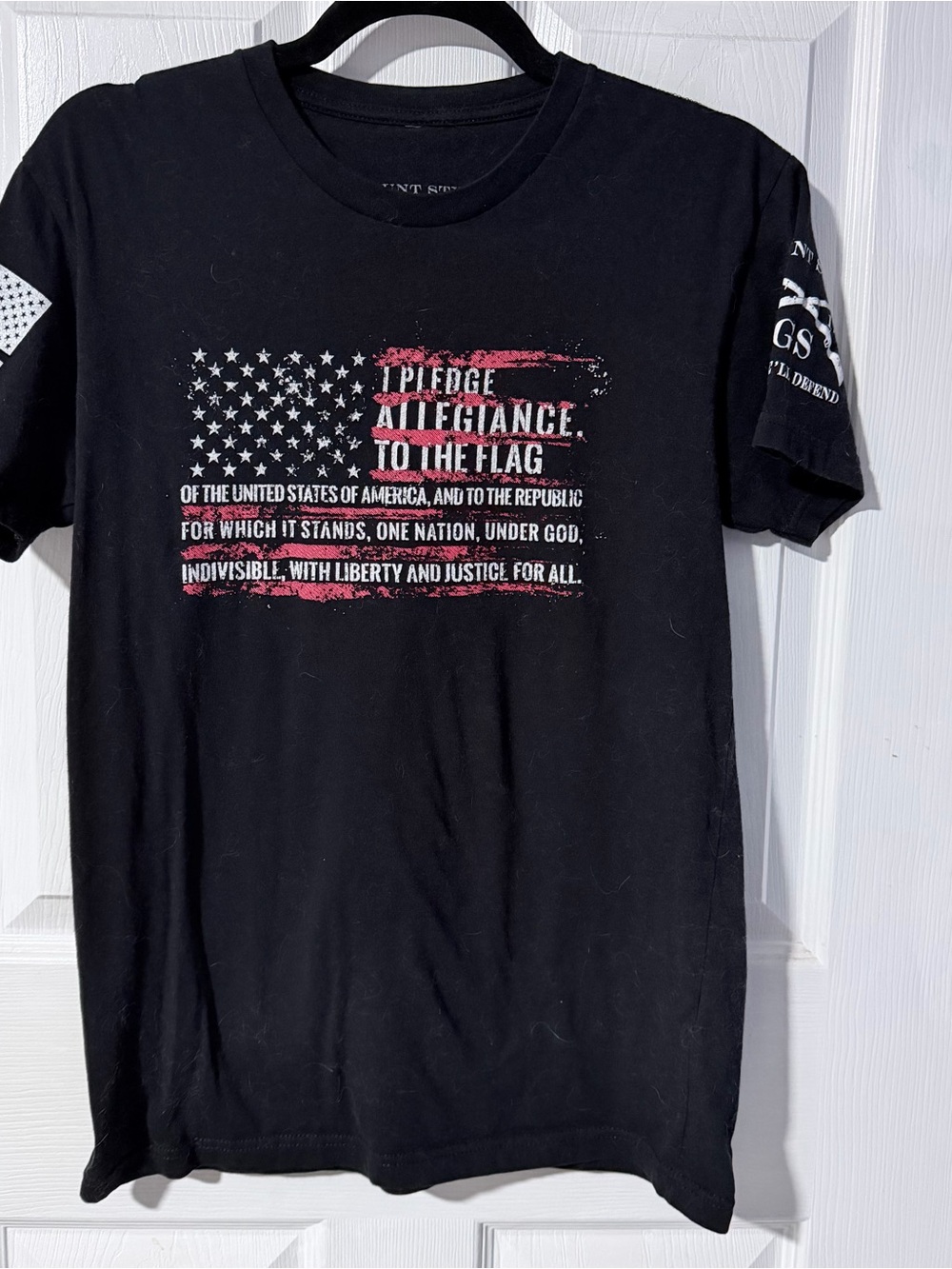 Grunt Style Black Short Sleeve Tee with Pledge of Allegiance